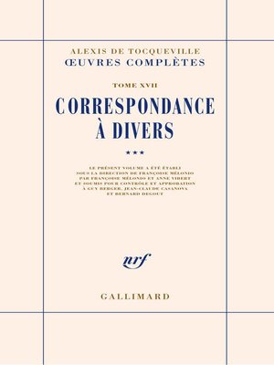 cover image of Correspondance à divers (Tome 3)